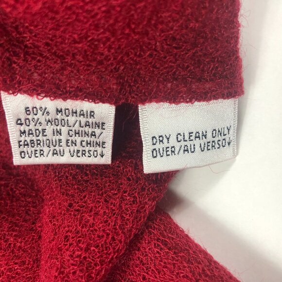 Vintage Dana Buchman Mohair wool sleeved shawl Red XS/S - Picture 3 of 9